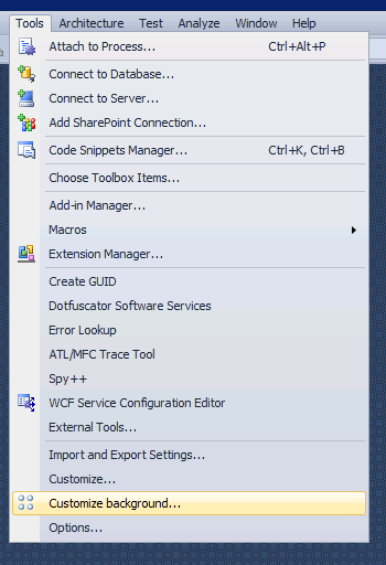 Visual Studio luôn cung cấp cho bạn nhiều tuỳ chọn để tùy chỉnh nền. Từ màu sắc đến hình ảnh, tất cả đều có thể thay đổi. Hãy click vào hình ảnh để tìm hiểu thêm và tùy biến không gian làm việc của riêng bạn!
